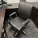 Black Leather Office Task Chair w/ Fixed Arms, Chrome Legs